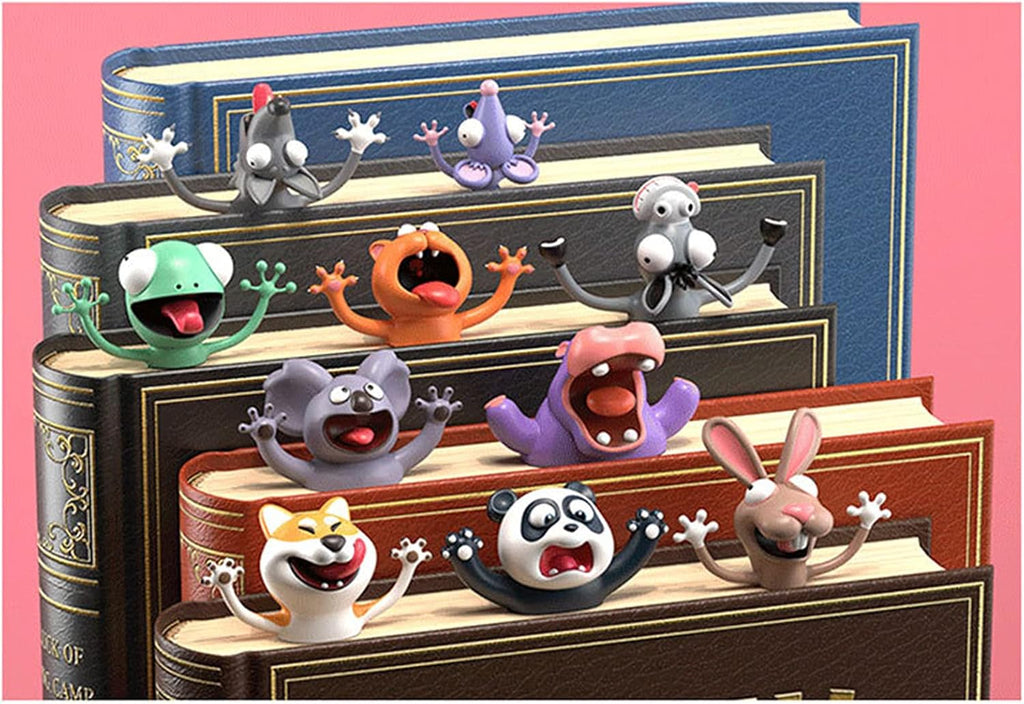 3D Lesezeichen: Lustige Tiere & Cartoon Figuren – Dein Buch wird lebendig!